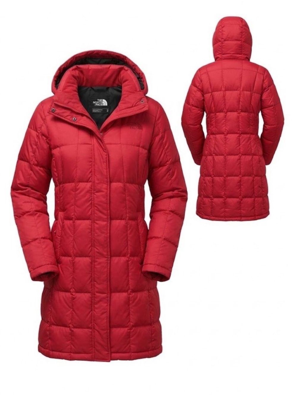 North Face Metropolis Red Parka Coat 550 Down Large